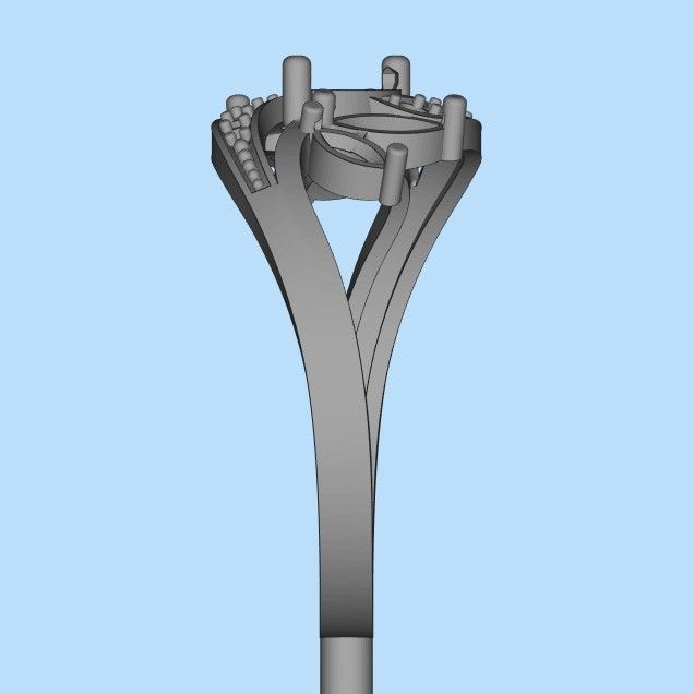 Design Women ring with gems and diamonds 3dm stl3D print model 3D print model_27