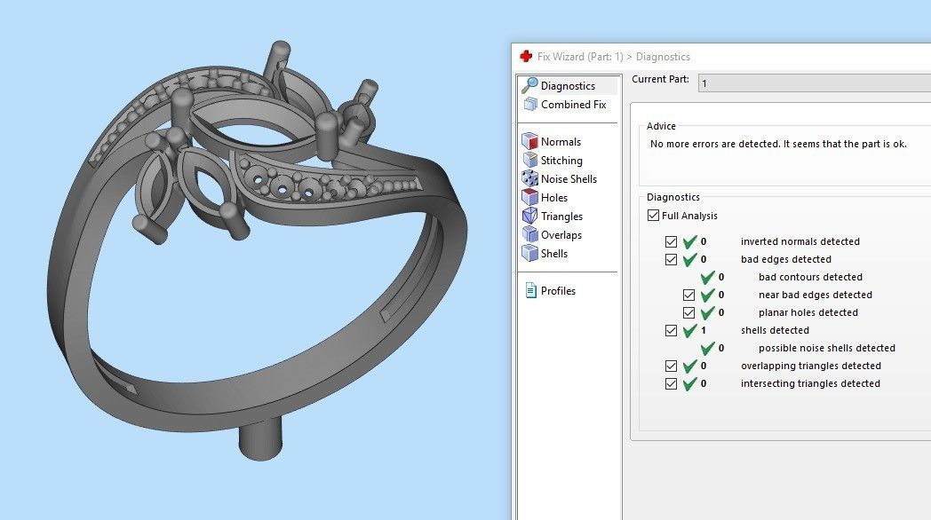 Design Women ring with gems and diamonds 3dm stl3D print model 3D print model_21