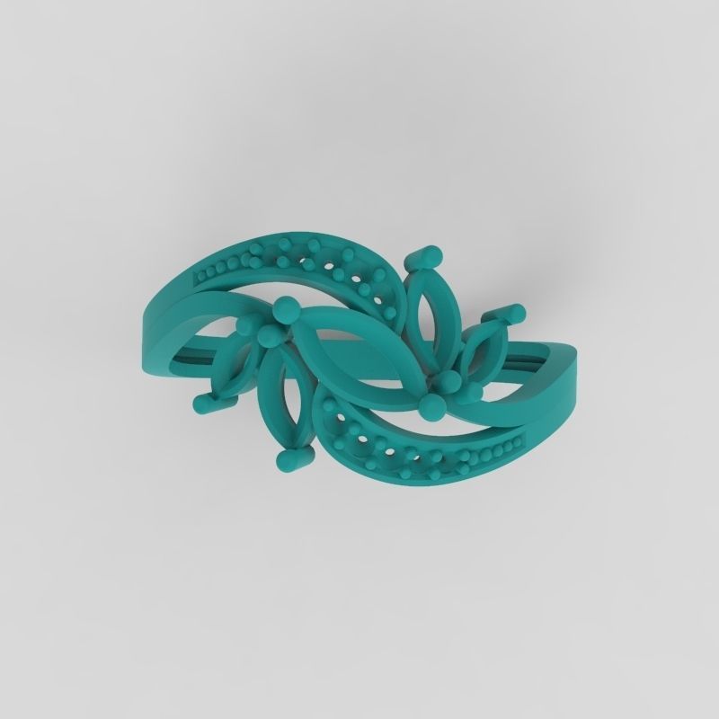 Design Women ring with gems and diamonds 3dm stl3D print model 3D print model_7
