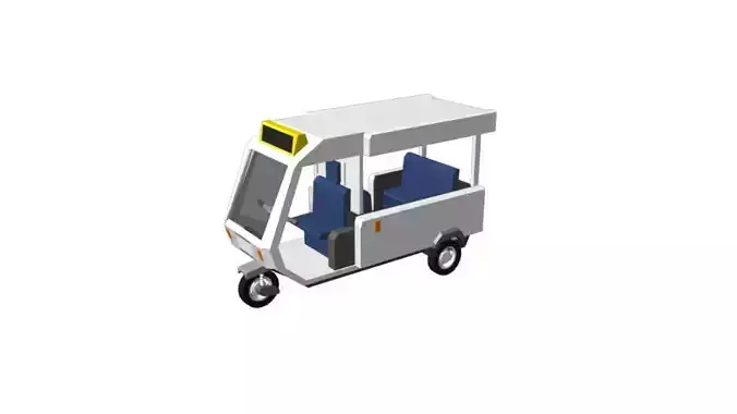 Tricycle Rickshaw Tuktuk  4 SEATS Low-poly 3D model