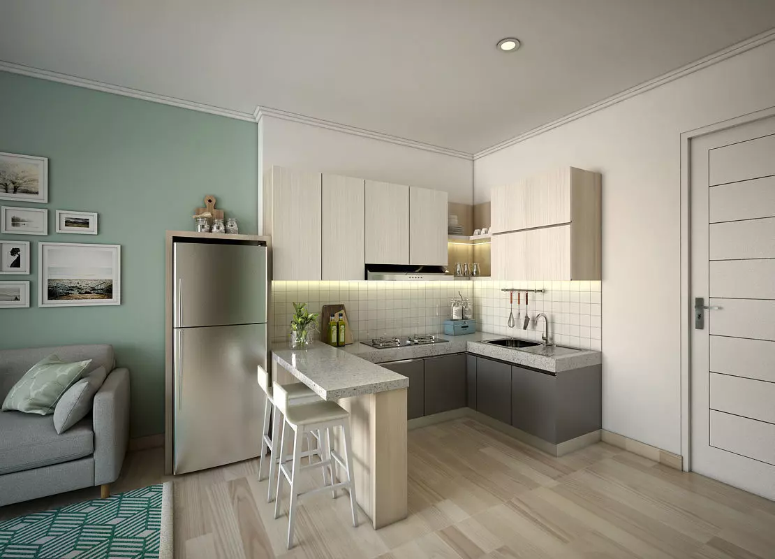 Apartement One Bedroom 3D model_0
