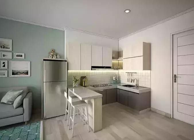 Apartement One Bedroom 3D model