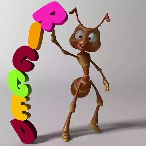 Cartoon Ant RIGGED Low-poly 3D model