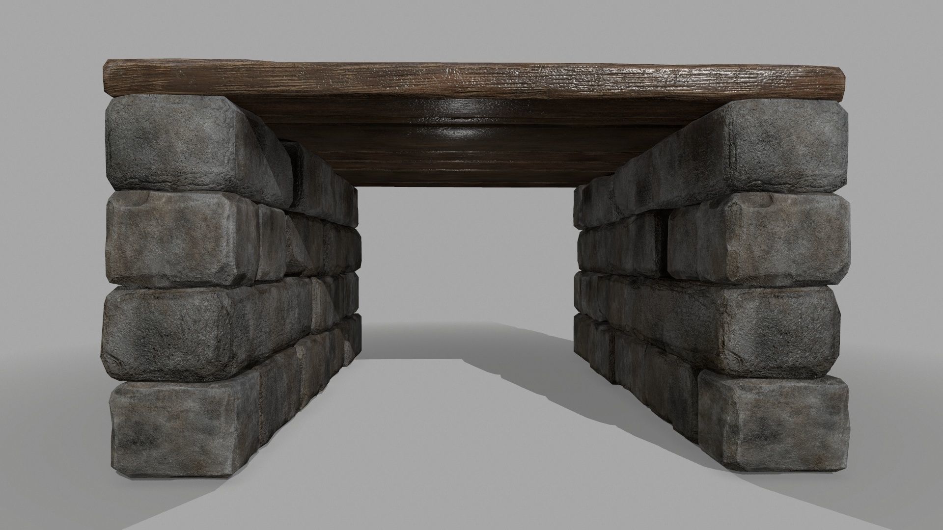 stair set of wooden stairs Low-poly 3D model_9