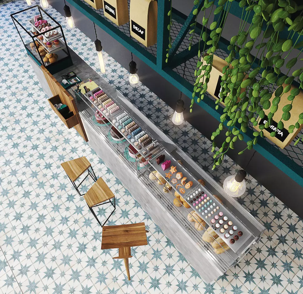 Bar counter 3D model_0