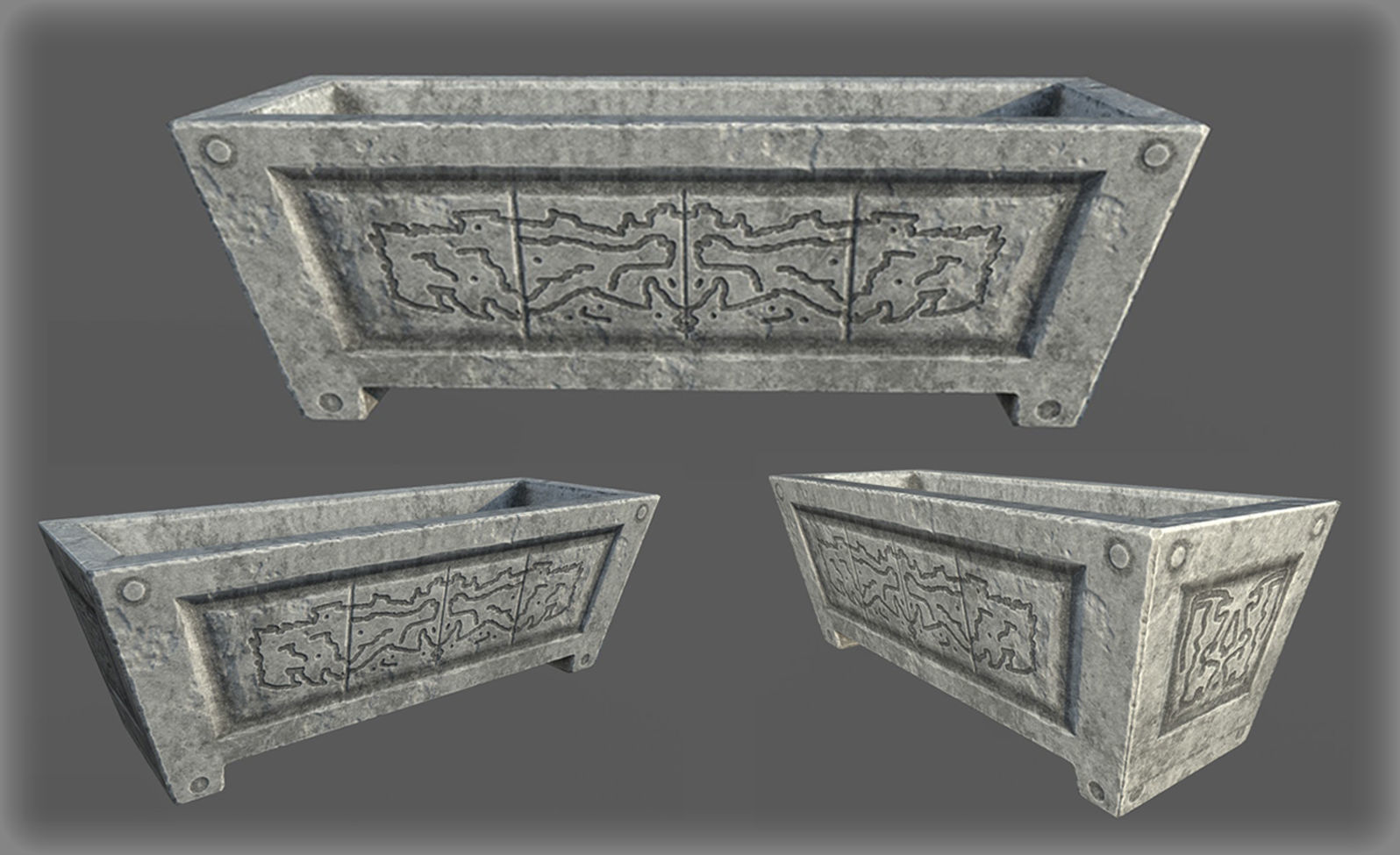 Large Roman Vase Low-poly 3D model_1