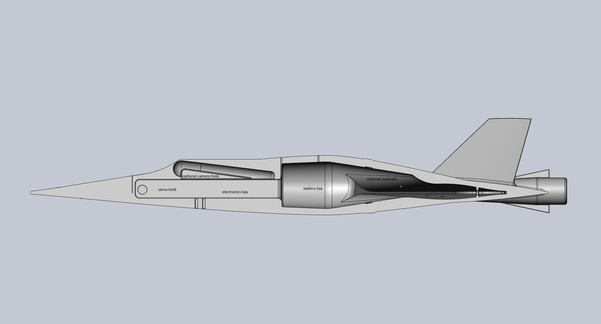 Printable High Speed Drone RC Body 3D print model_7