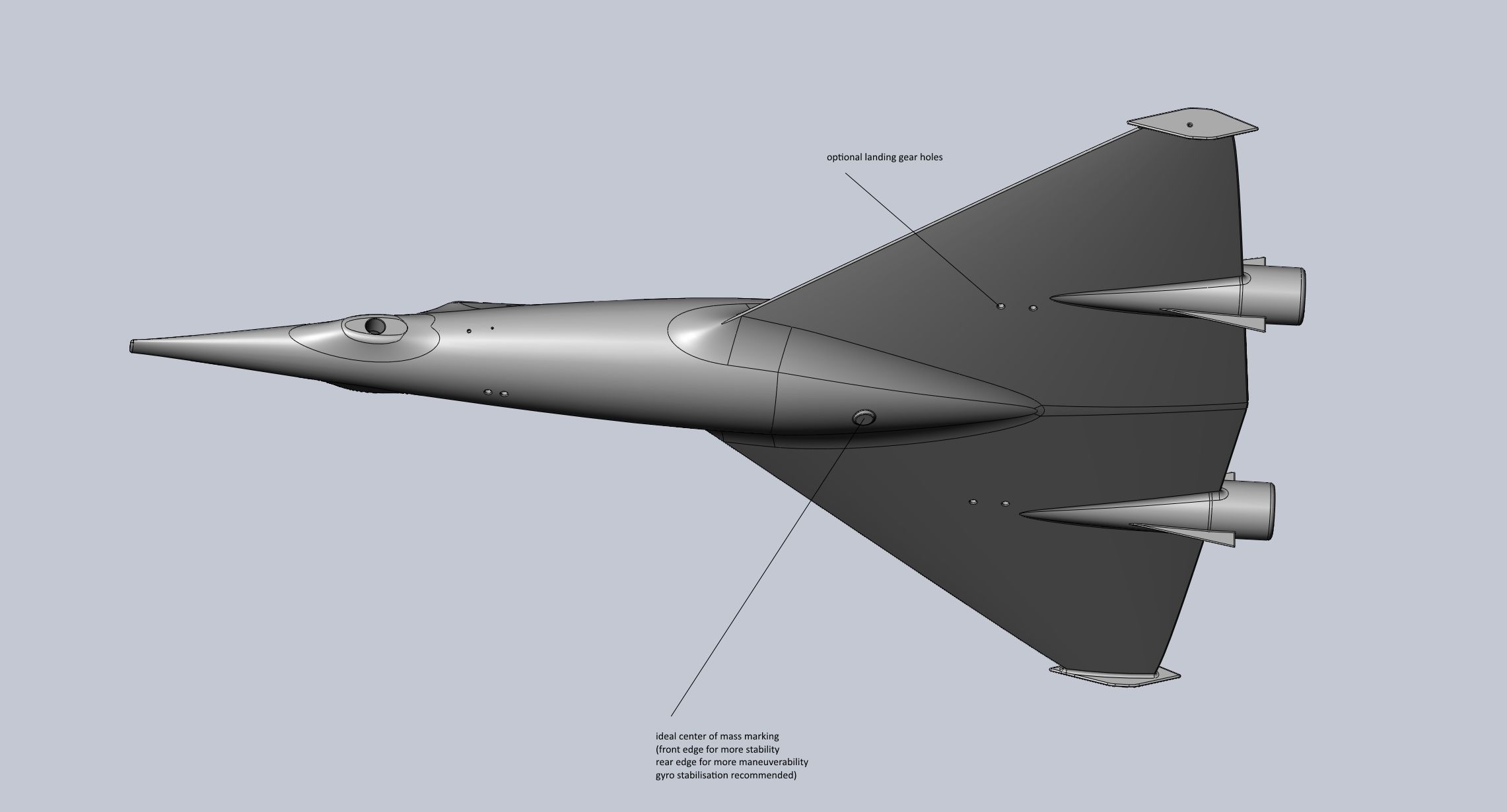Printable High Speed Drone RC Body 3D print model_6