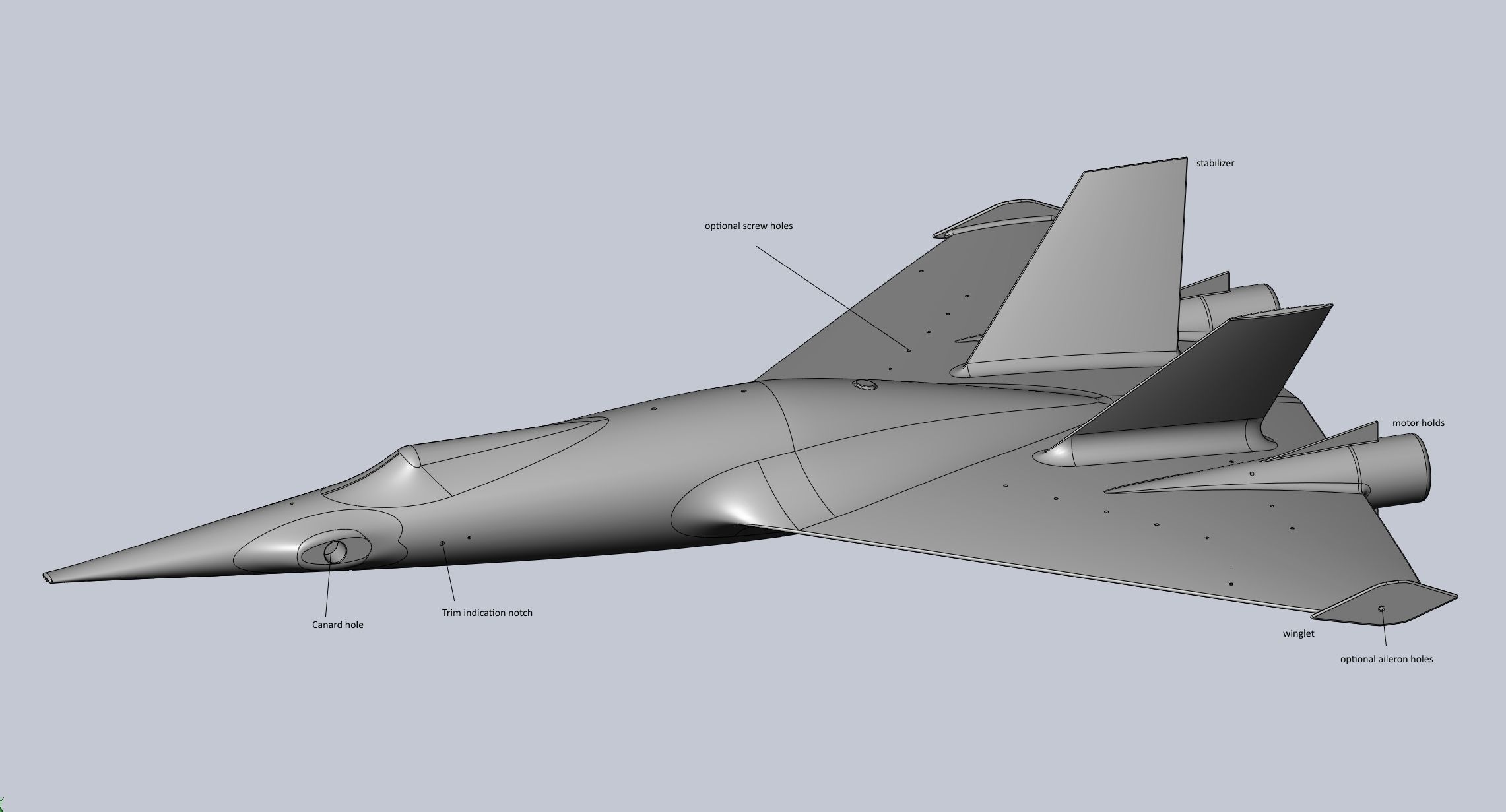 Printable High Speed Drone RC Body 3D print model_4
