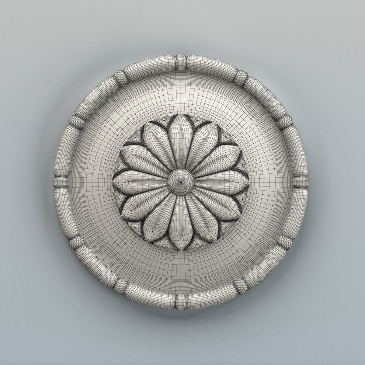 Round Rosettes collection 01 3D model_4