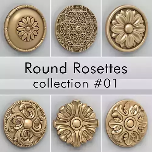 Round Rosettes collection 01 3D model