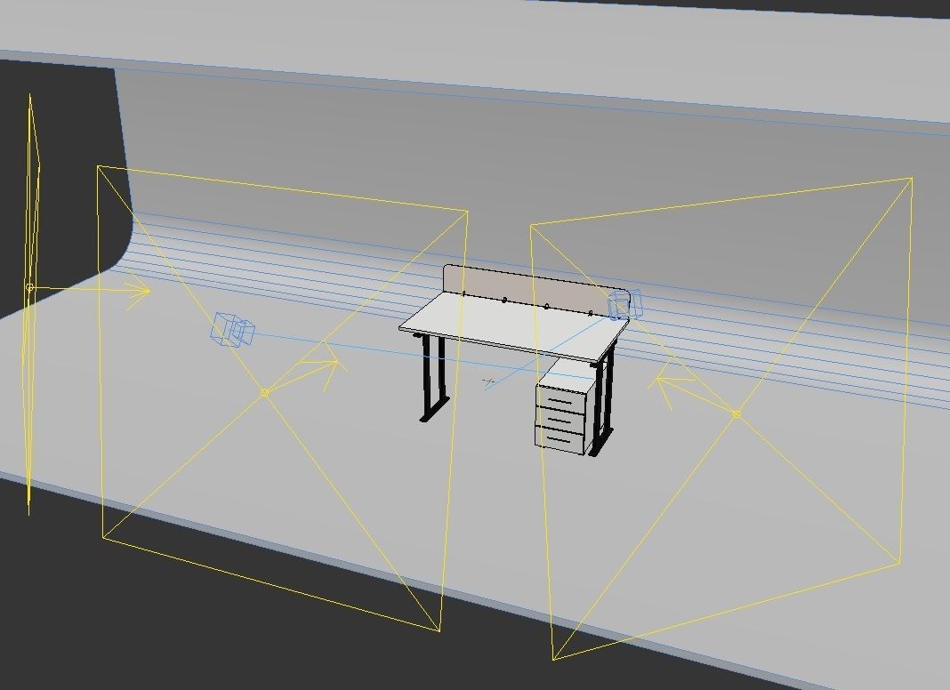 Modern Office Furniture N11 Low-poly 3D model_9
