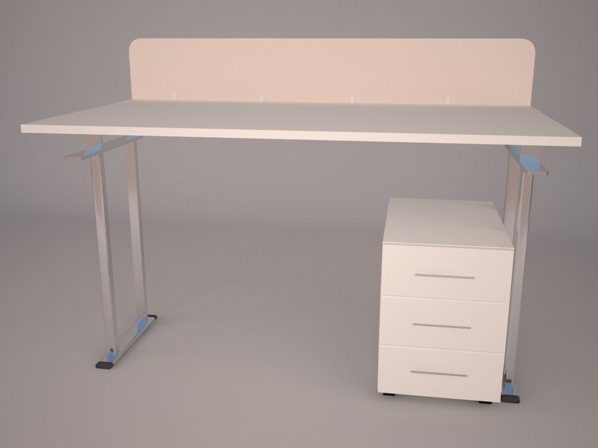 Modern Office Furniture N11 Low-poly 3D model_2