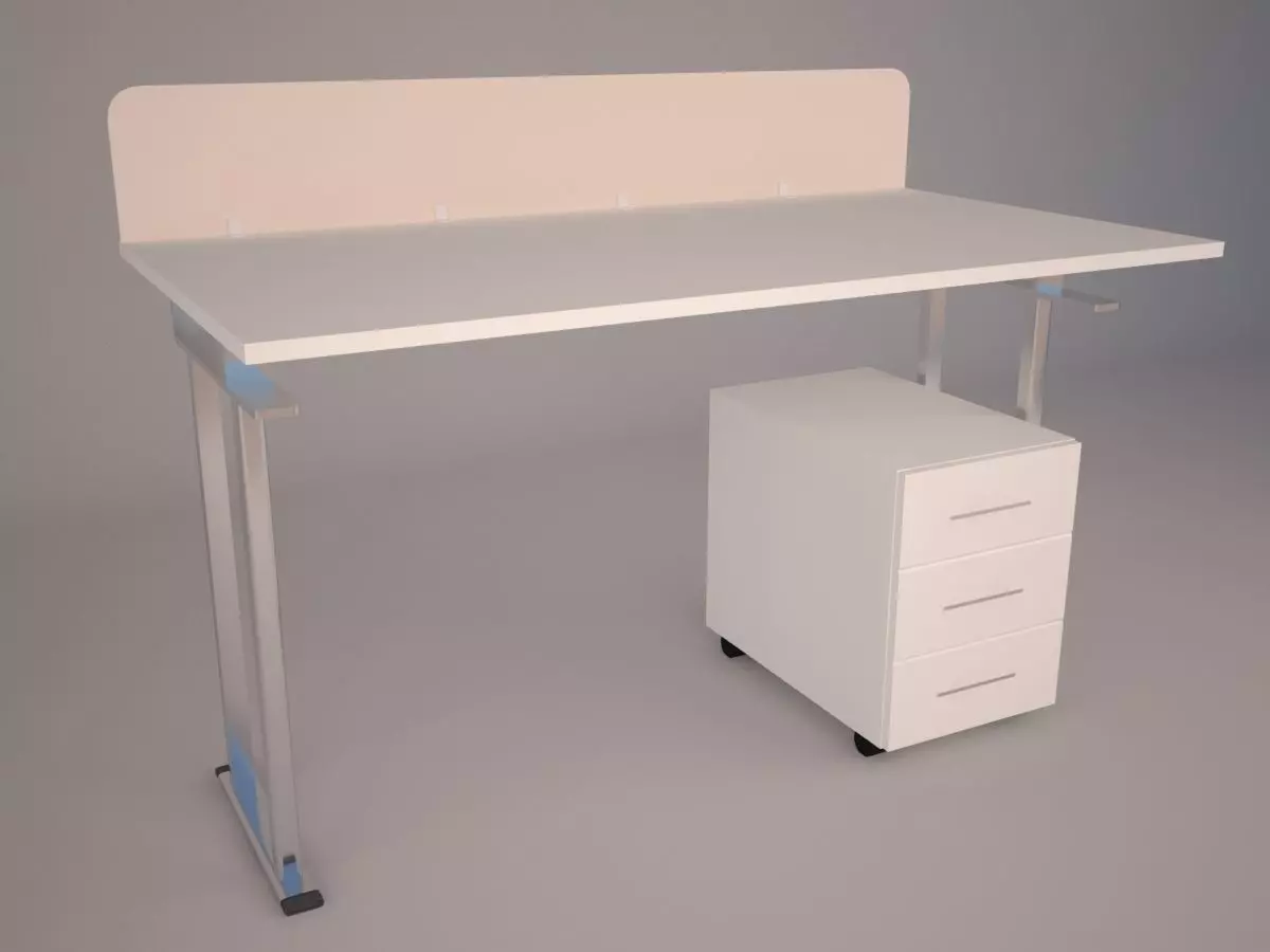 Modern Office Furniture N11 Low-poly 3D model_0