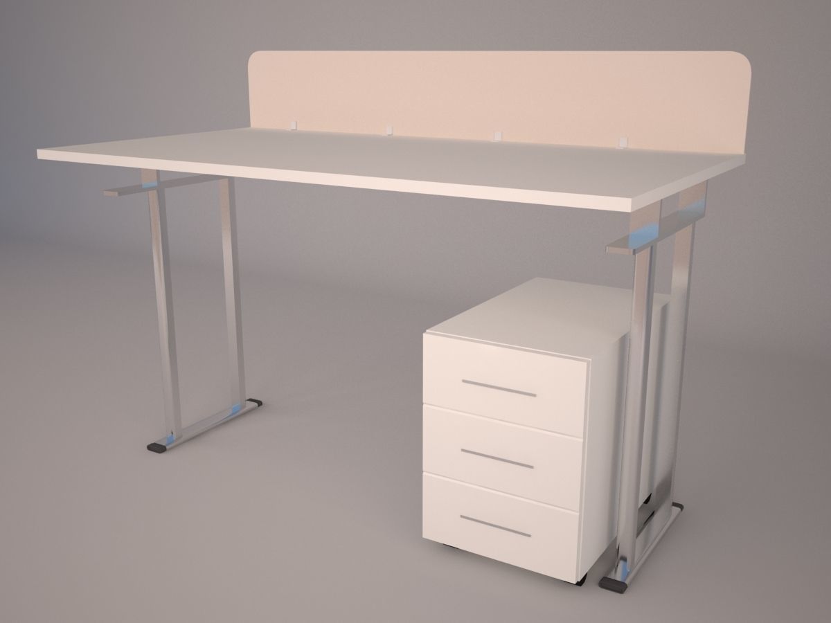 Modern Office Furniture N11 Low-poly 3D model_3