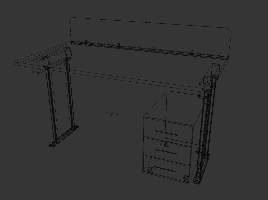 Modern Office Furniture N11 Low-poly 3D model_7