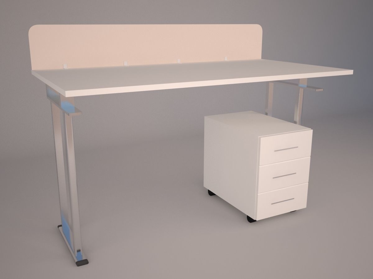 Modern Office Furniture N11 Low-poly 3D model_1