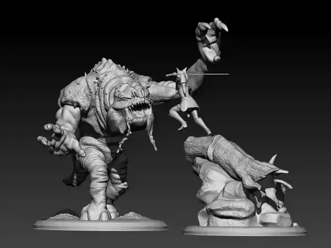 Ahsoka and the Rancor 3D print model