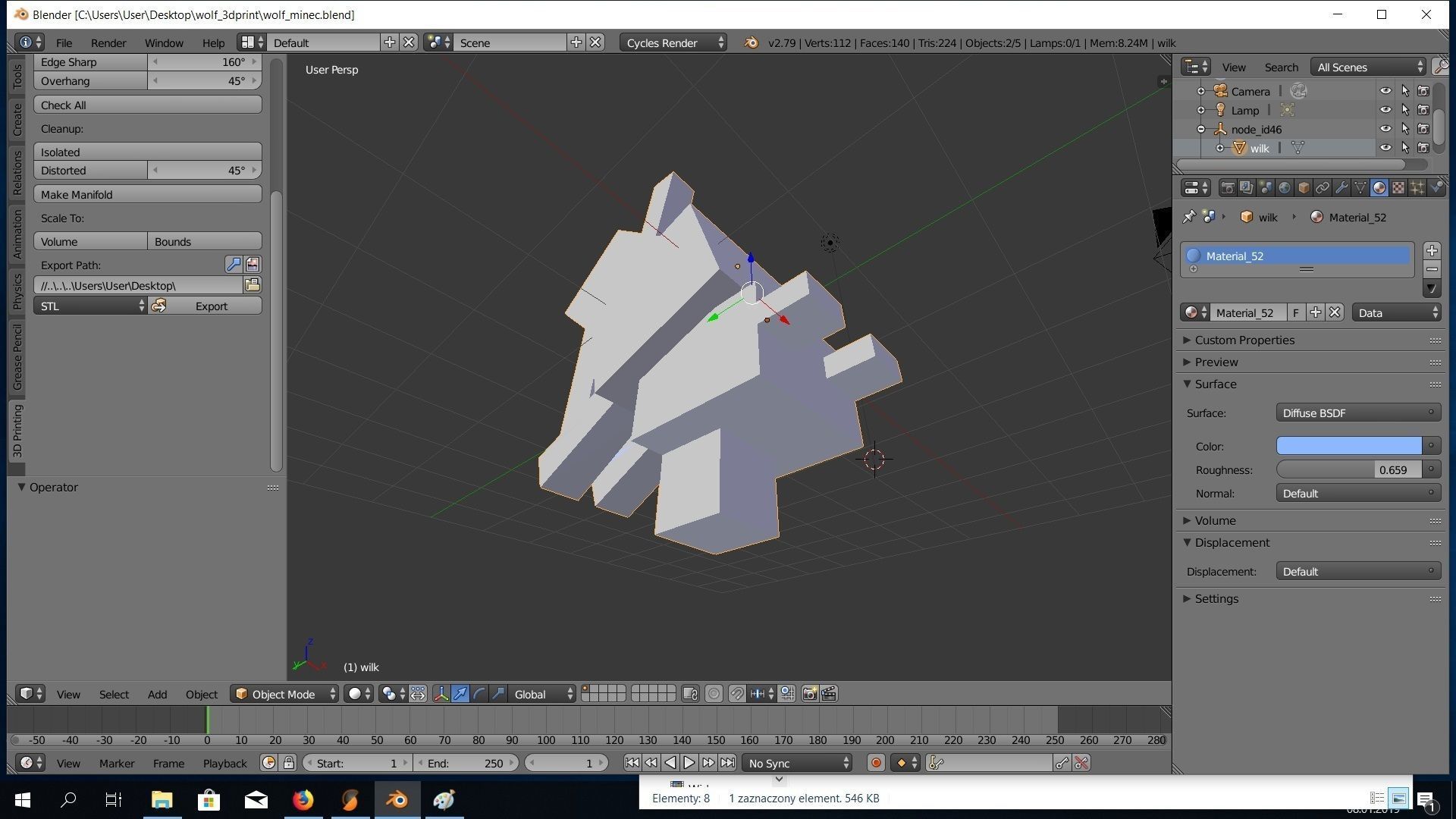 Free Wolf from Minecraft  Free 3D print model_3