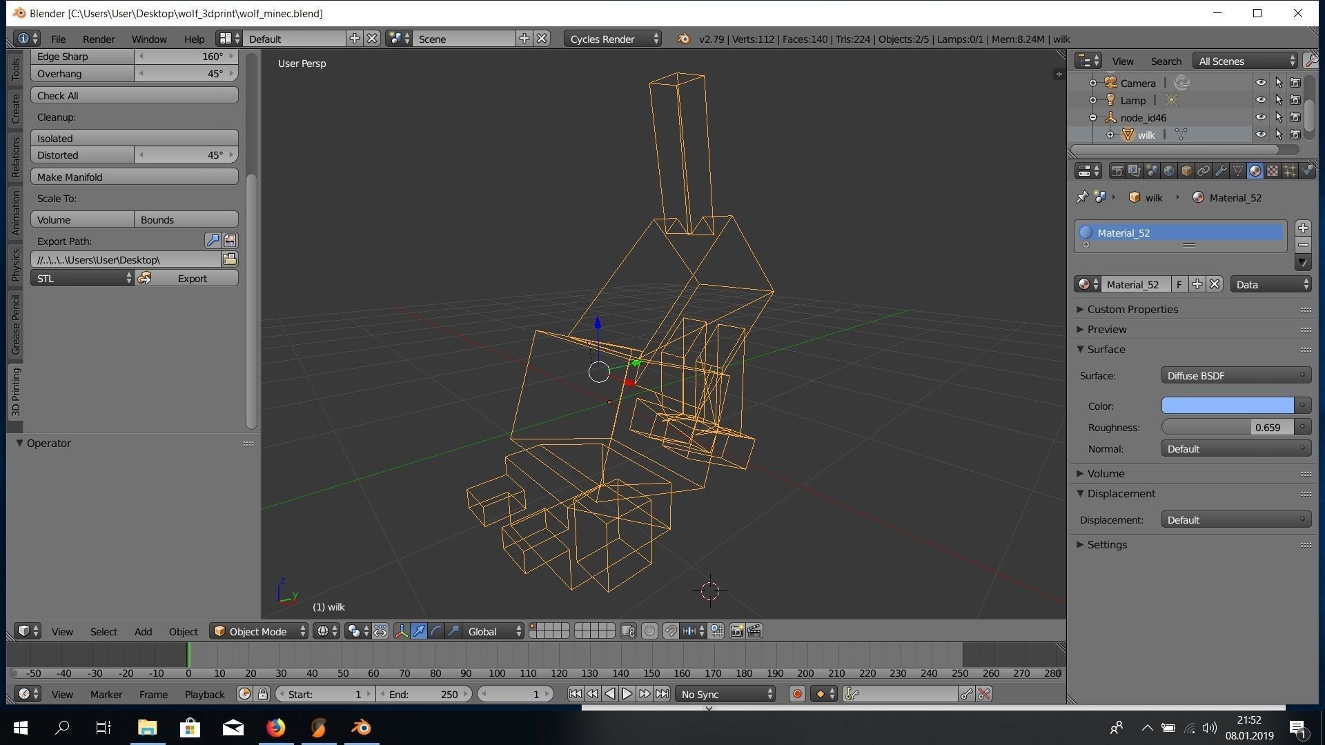 Free Wolf from Minecraft  Free 3D print model_4
