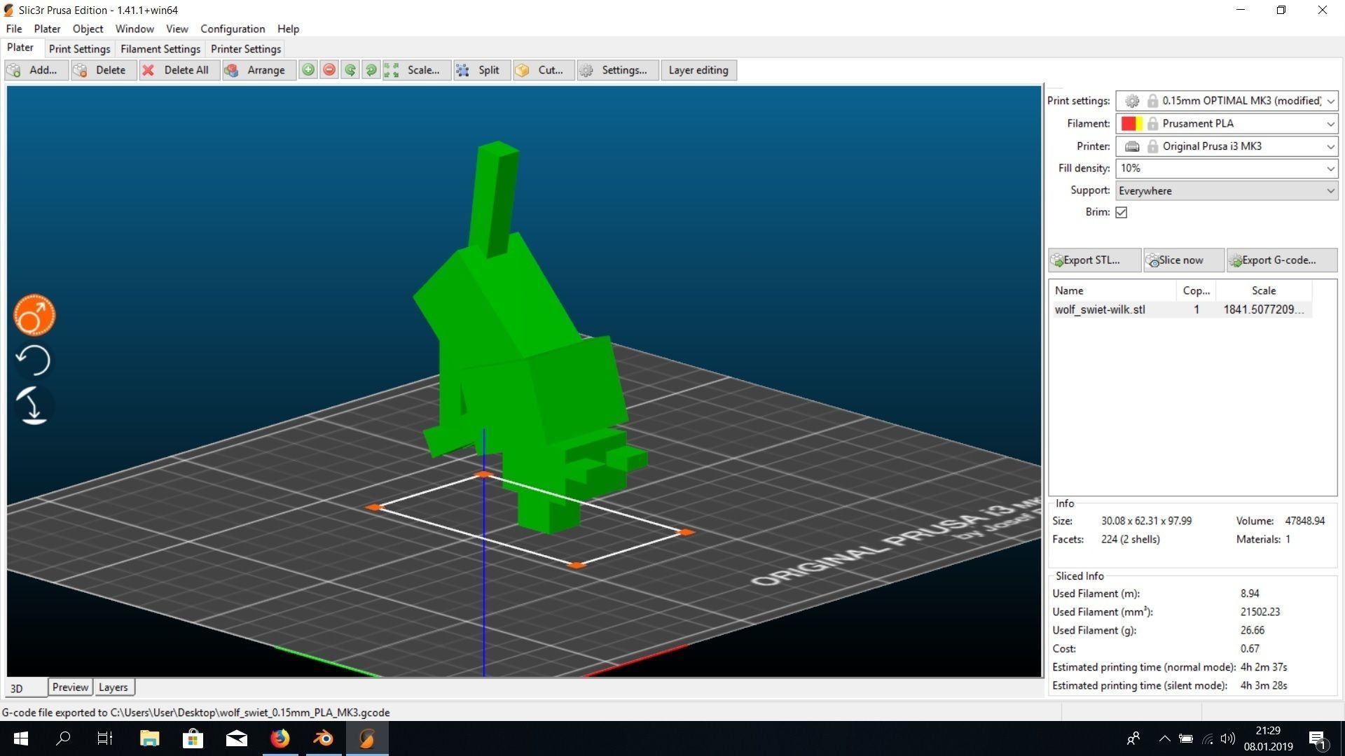 Free Wolf from Minecraft  Free 3D print model_1