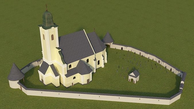 Rural Baroque Catholic Church 3D model