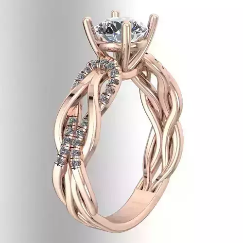 Braided shank engagement ring