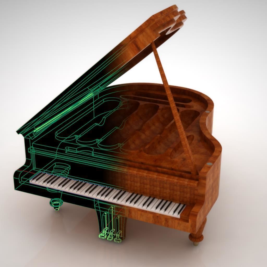 Piano humidor for cigare smoker 3D print model_4