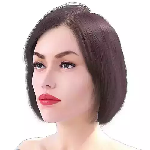Realistic Woman Face with Free Hairstyles