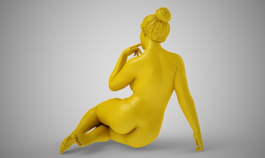 Recline statue of woman 3D print model_2