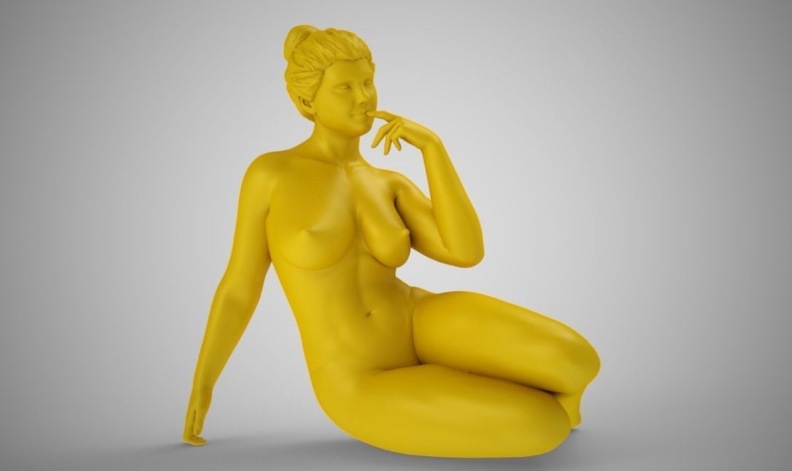 Recline statue of woman 3D print model_1