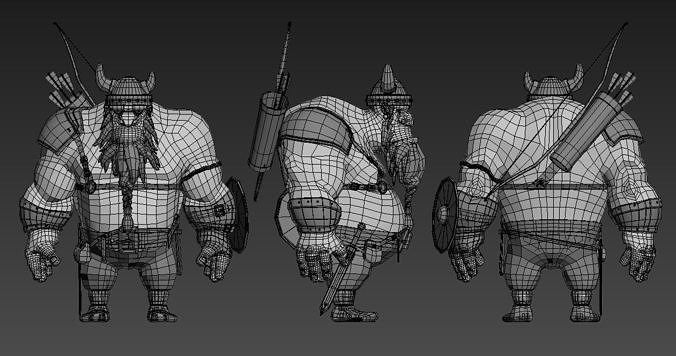 vikingo model vikings with weapons and armor Low-poly 3D model