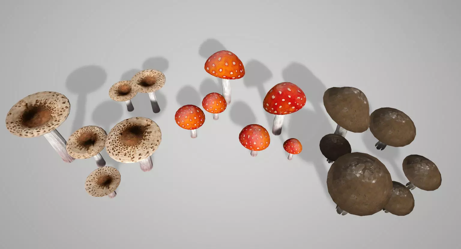 Mushroom Pack Low-poly 3D model_0
