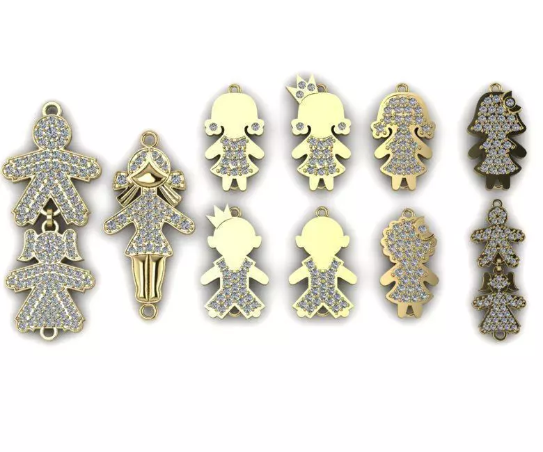 Set of elements for pendants and bracelets 3D print model_0