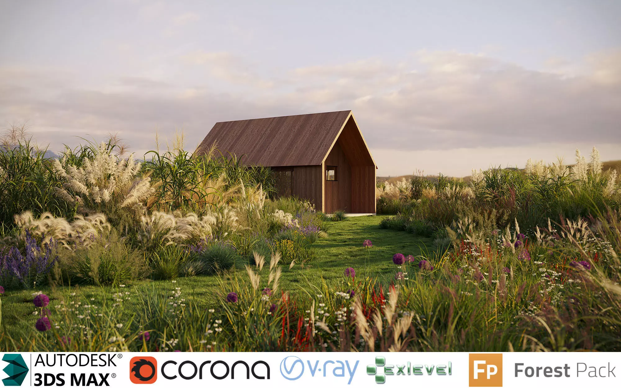 Miscanthus grass collection - Include GrowFX and Mesh file 3D model_1