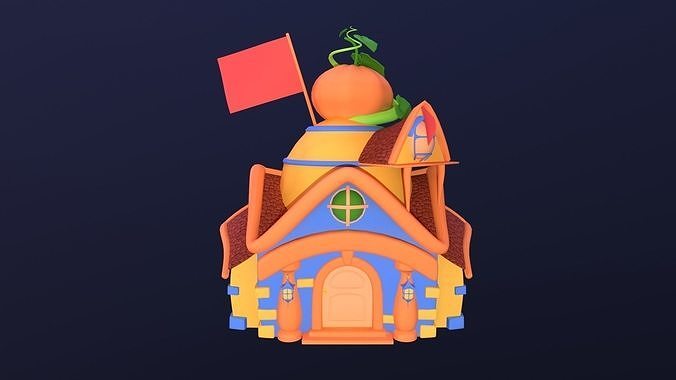 Asset - Cartoons - Background- House 03 - Hight Poly Low-poly 3D model