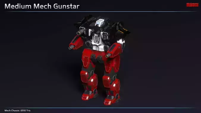 Medium Mech Gunstar Low-poly 3D model