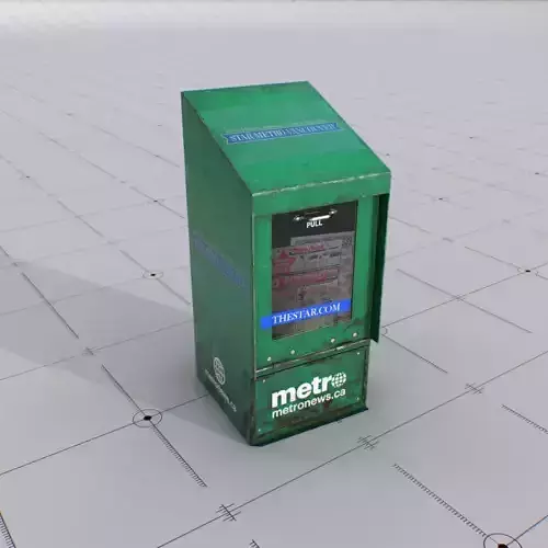 Vancouver Street News Stand Game Ready Prop Low-poly 3D model