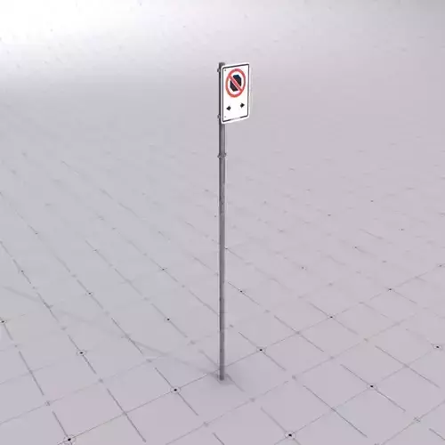 Vancouver No Stopping Sign Game Ready Prop Low-poly 3D prop