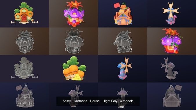 Asset - Cartoons - House - Hight Poly 3D Model Collection