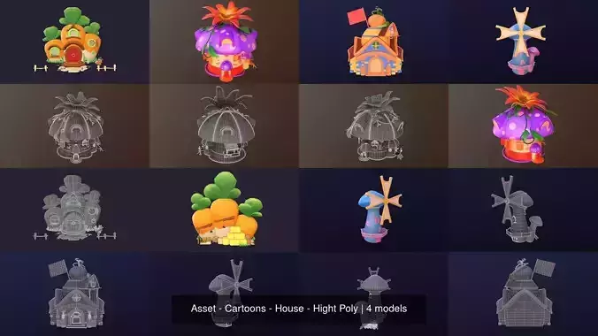 Asset - Cartoons - House - Hight Poly