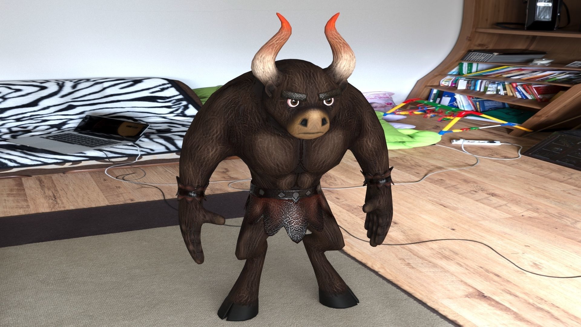 Minotaur 3D Model Low Poly Character Low-poly 3D model_7