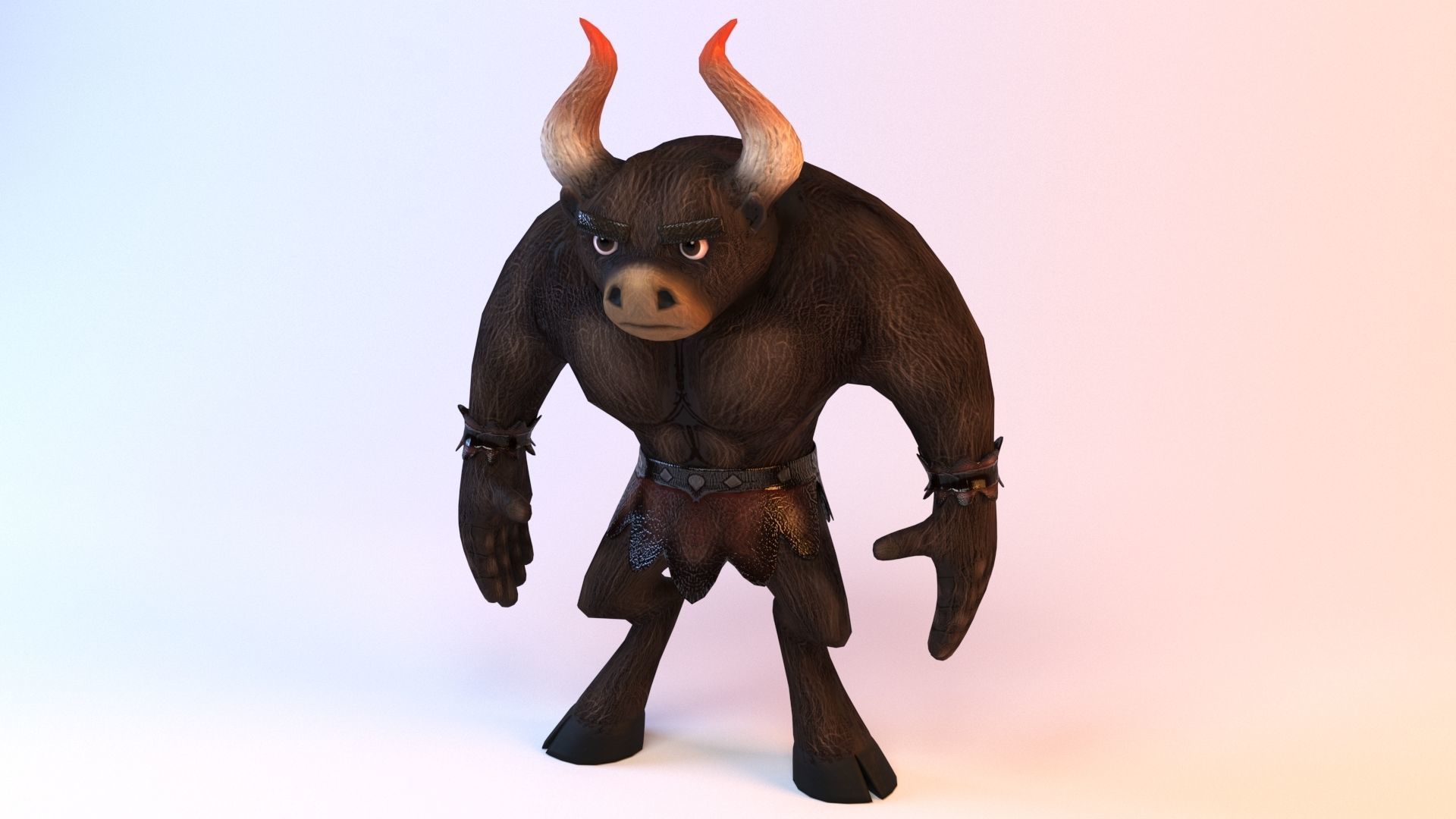 Minotaur 3D Model Low Poly Character Low-poly 3D model_2