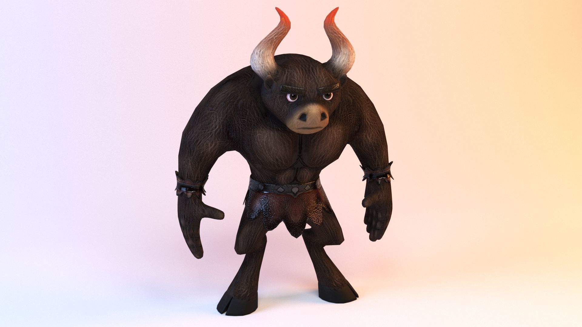 Minotaur 3D Model Low Poly Character Low-poly 3D model_1