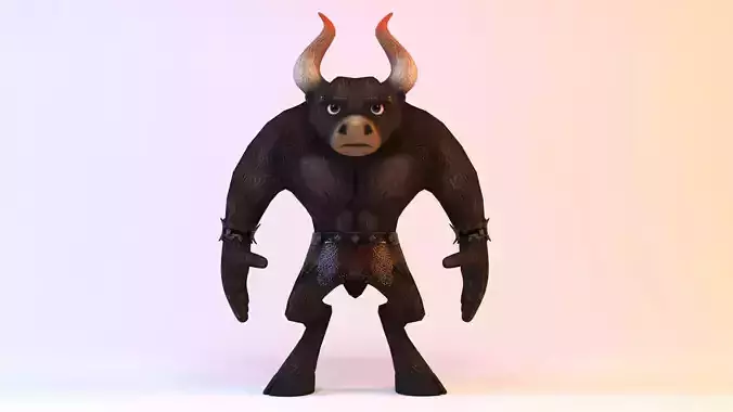 Minotaur 3D Model Low Poly Character Low-poly 3D model