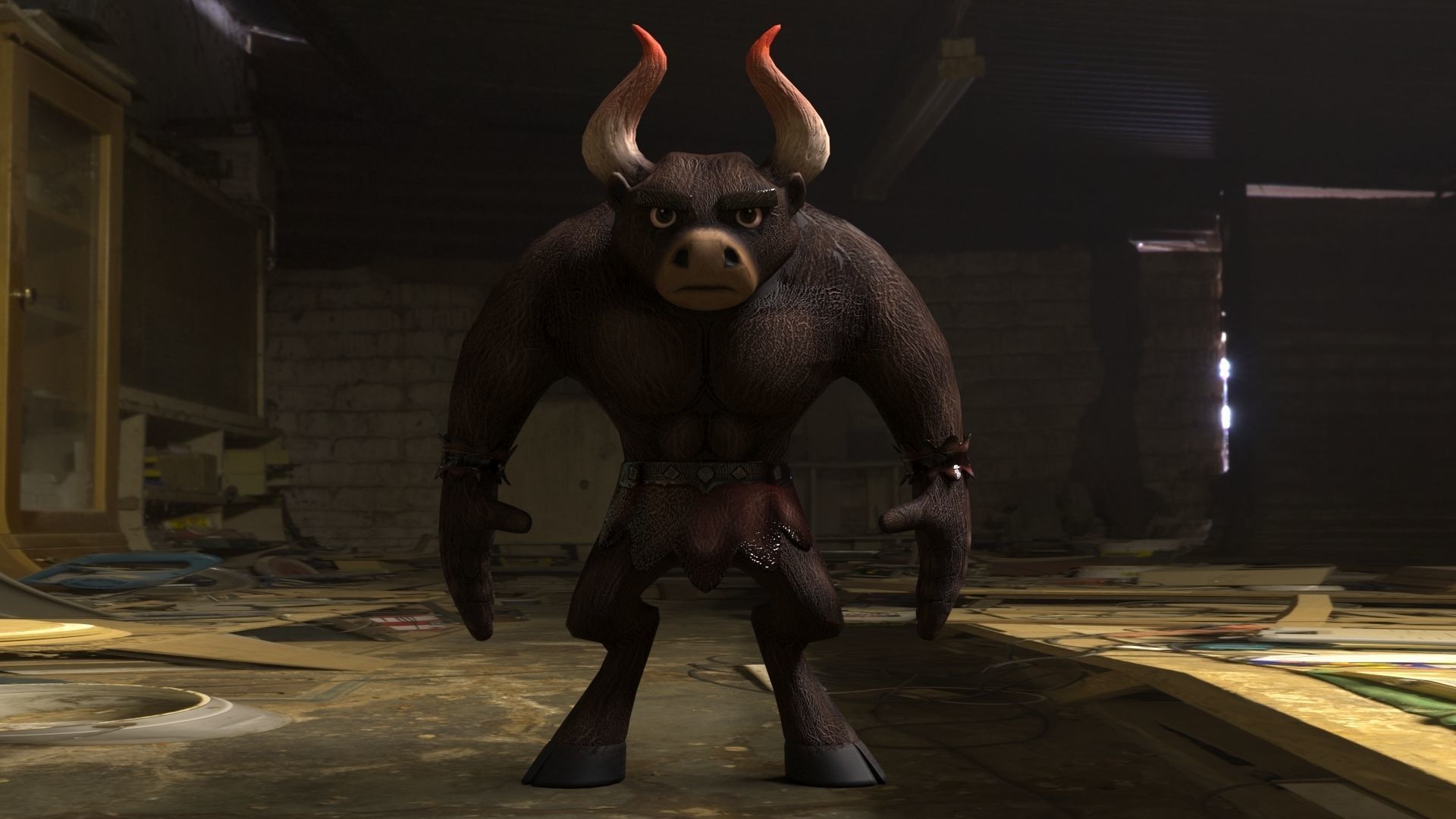 Minotaur 3D Model Low Poly Character Low-poly 3D model_3