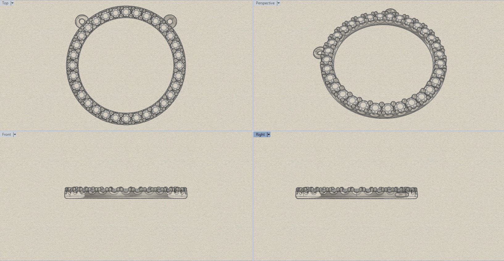 25mm Round Circle Pendant 3D print model_8