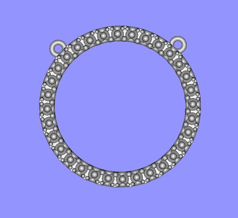 25mm Round Circle Pendant 3D print model_5