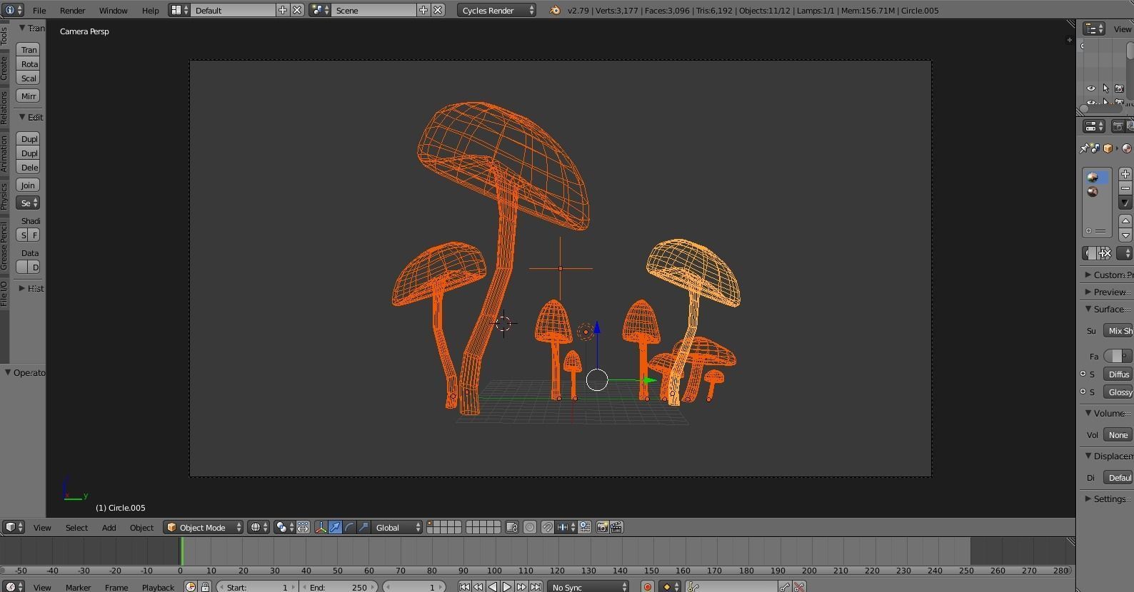 Shrooms 2 group of mushrooms in desert Low-poly 3D model_3