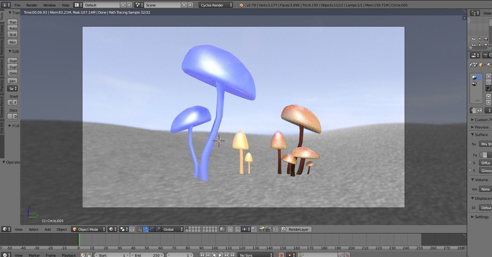Shrooms 2 group of mushrooms in desert Low-poly 3D model_7